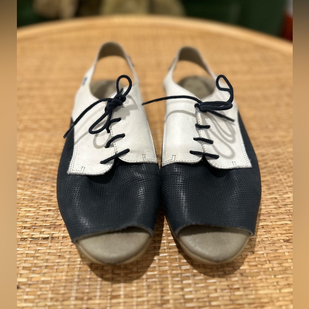 Cloud CLEONE Leather Slingback Sandals Navy/White – EU 39 - 8.5 US - Picture 5 of 10